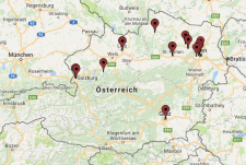 Österreichkarte mit Workshop-Standorten 